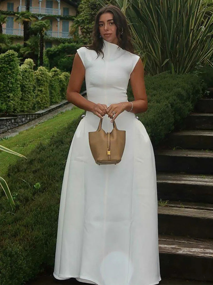 Turtleneck Sleeveless Maxi Dress