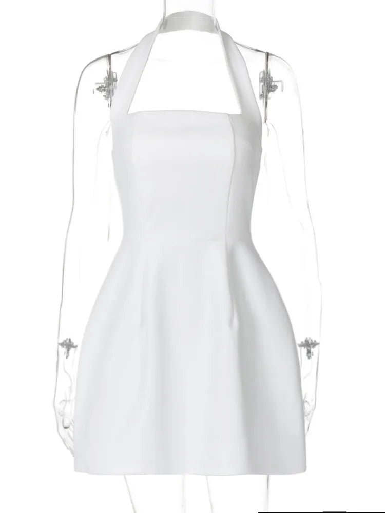Halter Square Collar Mini Dress