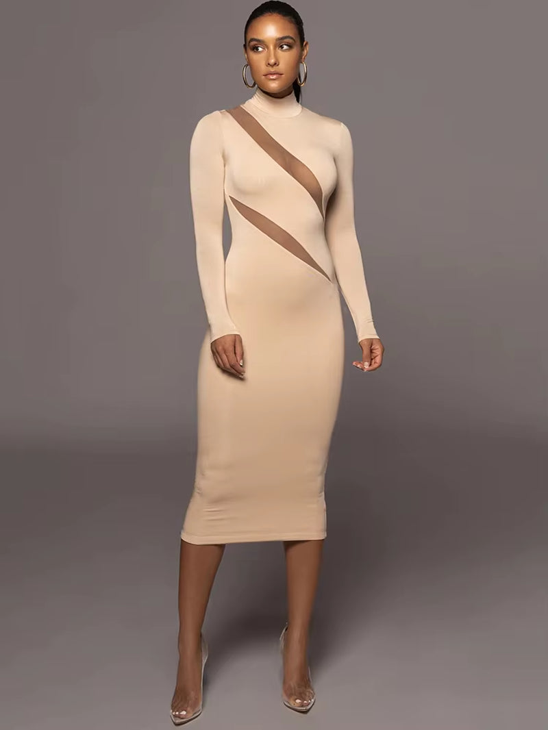 Long Sleeve Bodycon Maxi Dress