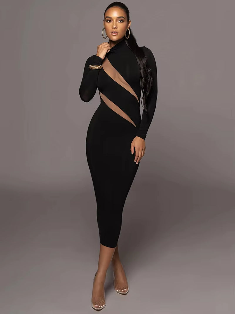 Long Sleeve Bodycon Maxi Dress