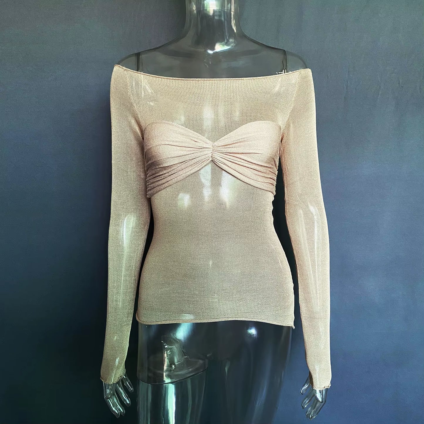 Knit See Through Mesh Crop Top