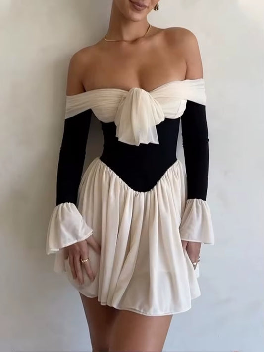 Off-Shoulder Strapless Backless Mini Dress 