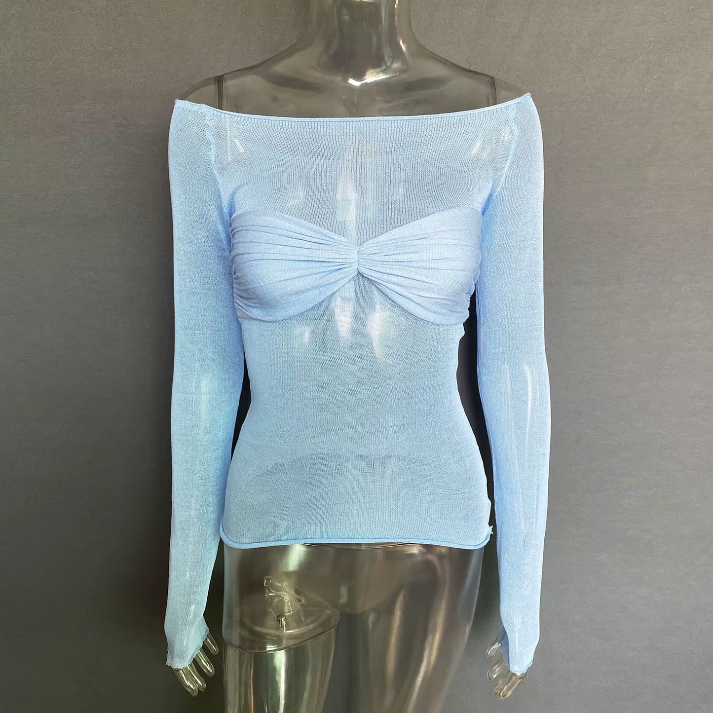 Knit See Through Mesh Crop Top