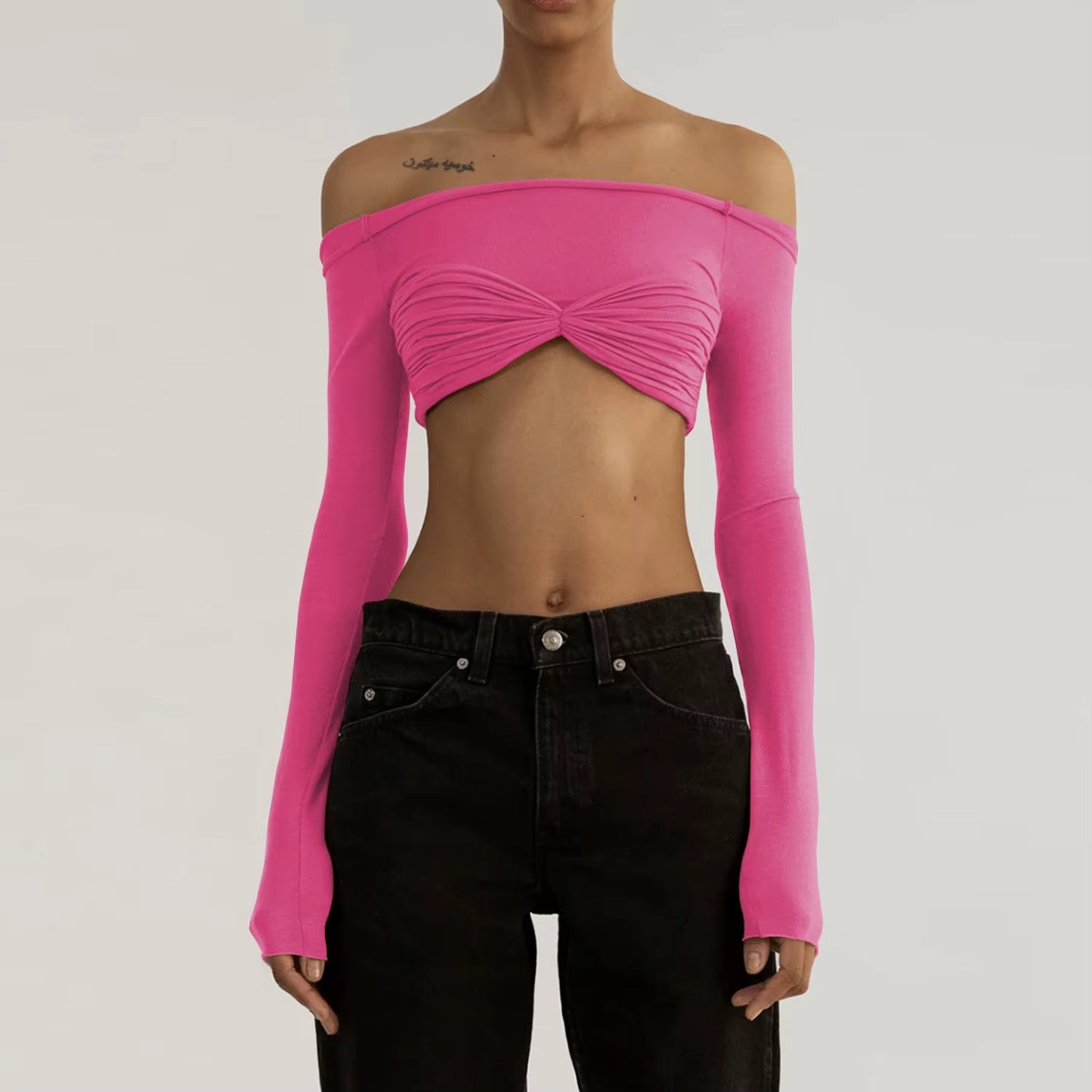 Knit See Through Mesh Crop Top