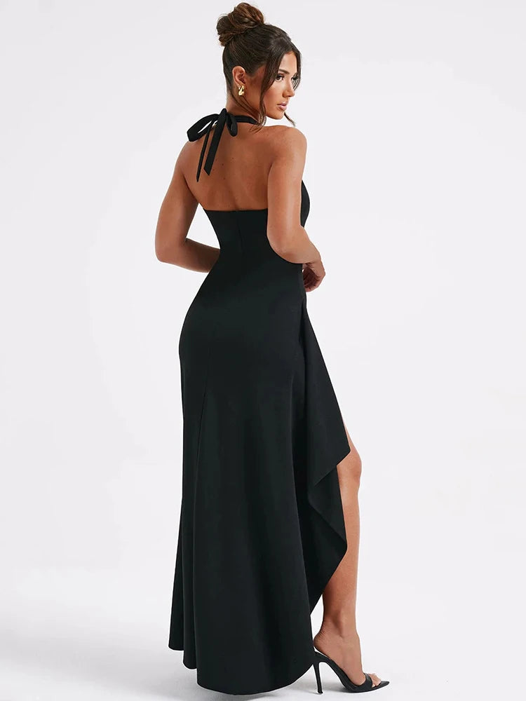 Deep V Neck Halter Bodycon 