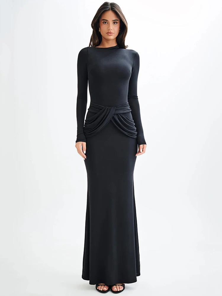 Diagonal Collar Ruched Bodycon