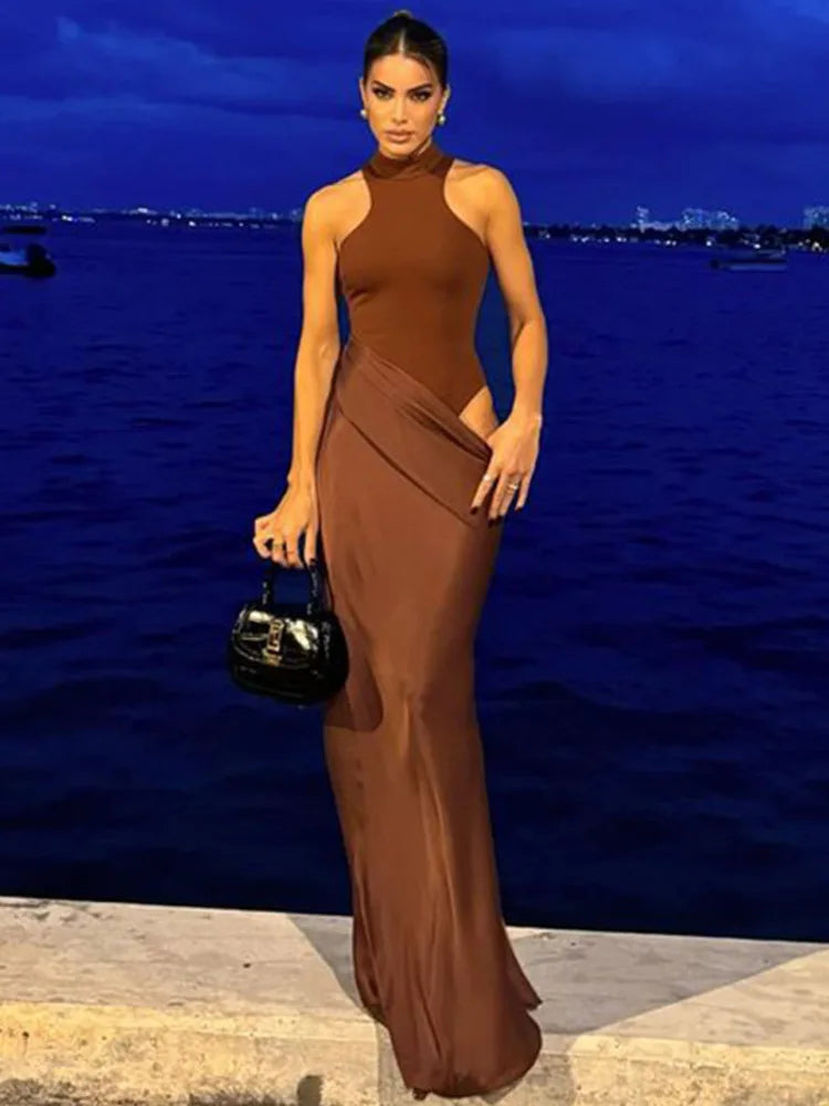 Backless Solid Bodycon Dress