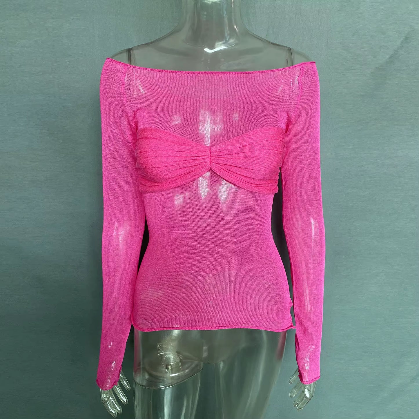 Knit See Through Mesh Crop Top