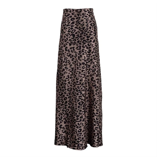 Leopard Print Zipper Skirt 